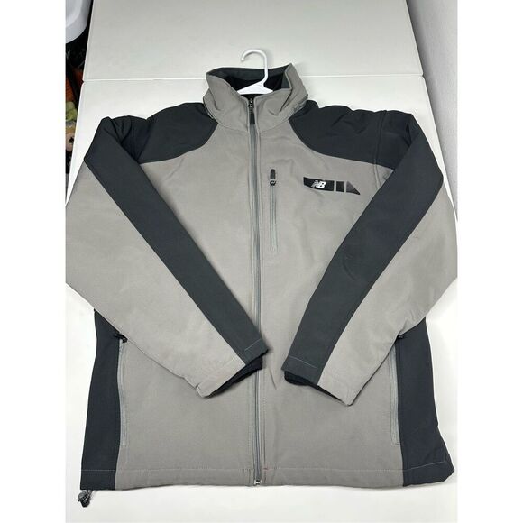 NEW BALANCE MENS GRAY/BLACK ZIP UP Fleece LINED 2in 1 JACKET Sz L No Hood *Notes - Picture 6 of 16